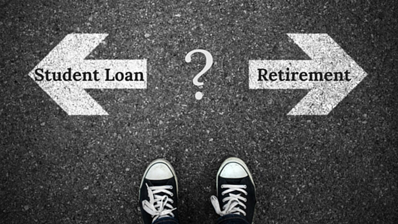 Arrows with Student Loan and Retirement